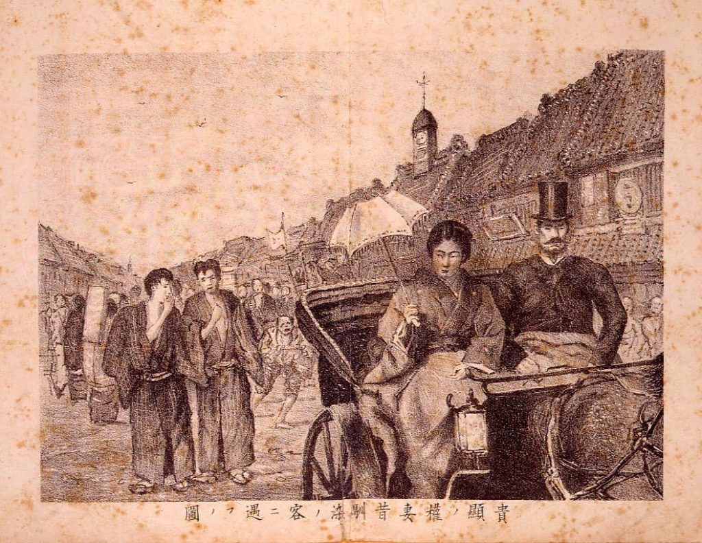 作品画像:貴顕ノ権妻昔馴染ノ客ニ遇フノ図