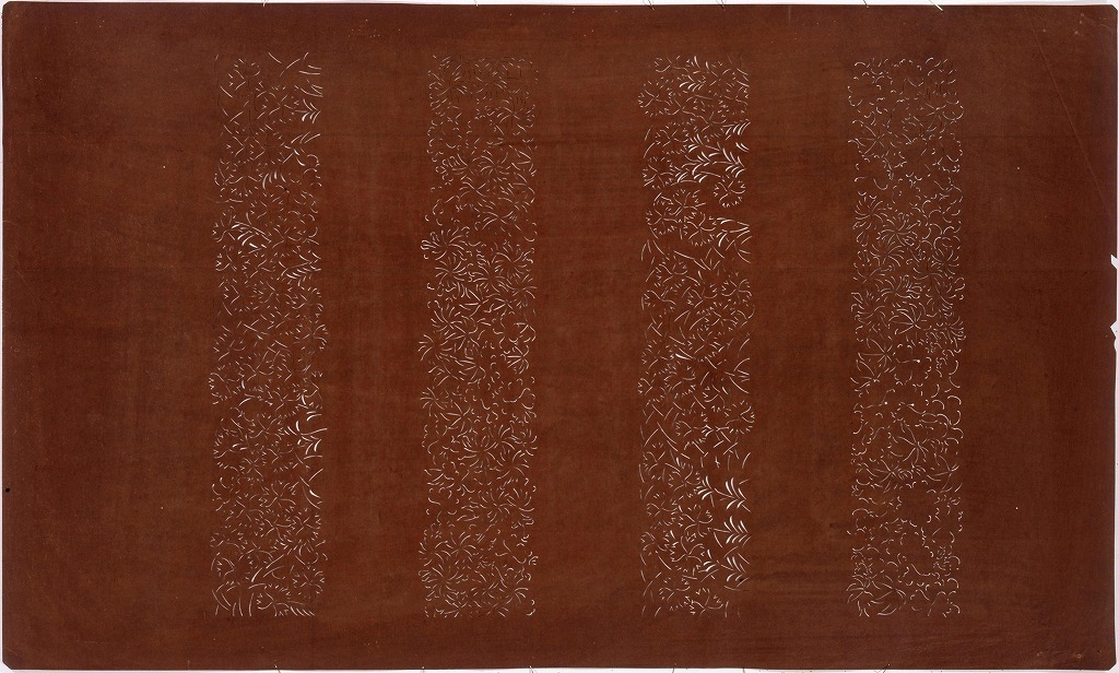 作品画像:長板中形型紙 横段撫子(大判 追掛)