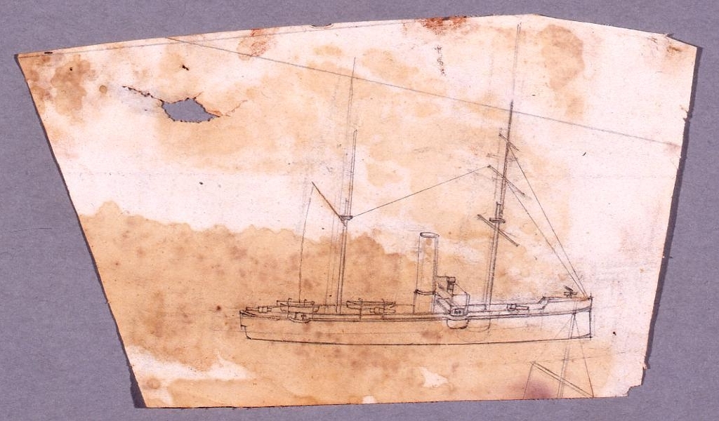 作品画像:下絵 艦船図