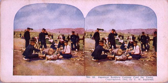 作品画像:Japanese Soldiers Cutting Fuel for Camp.(No.66)