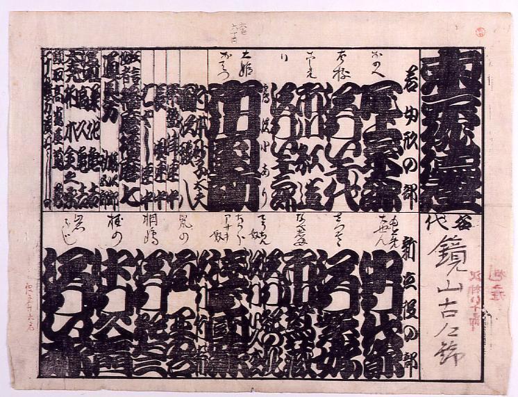 作品画像:東京俳優座辻番付「鏡山古郷錦」