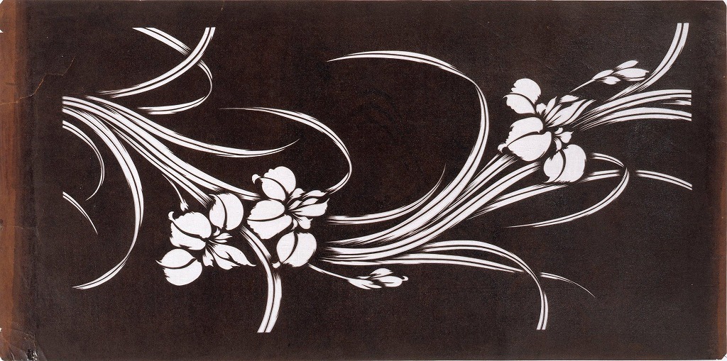 作品画像:長板中形型紙 花菖蒲