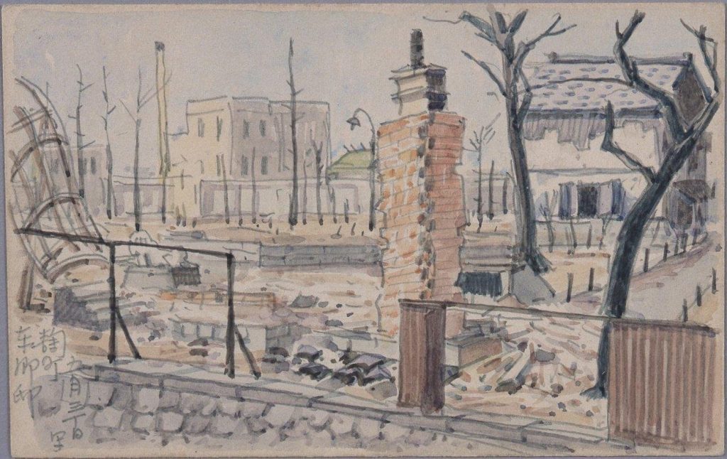 作品画像:東京戦災スケッチ7 麹町東郷邸