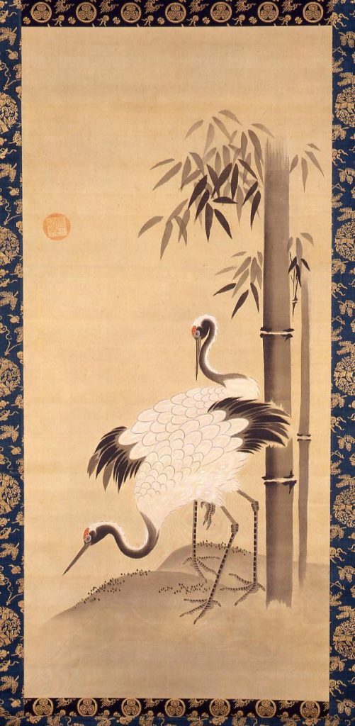 作品画像:竹に双鶴