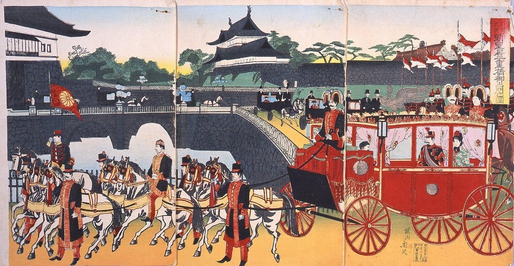 銀婚大典 新皇居二重橋御出門之図