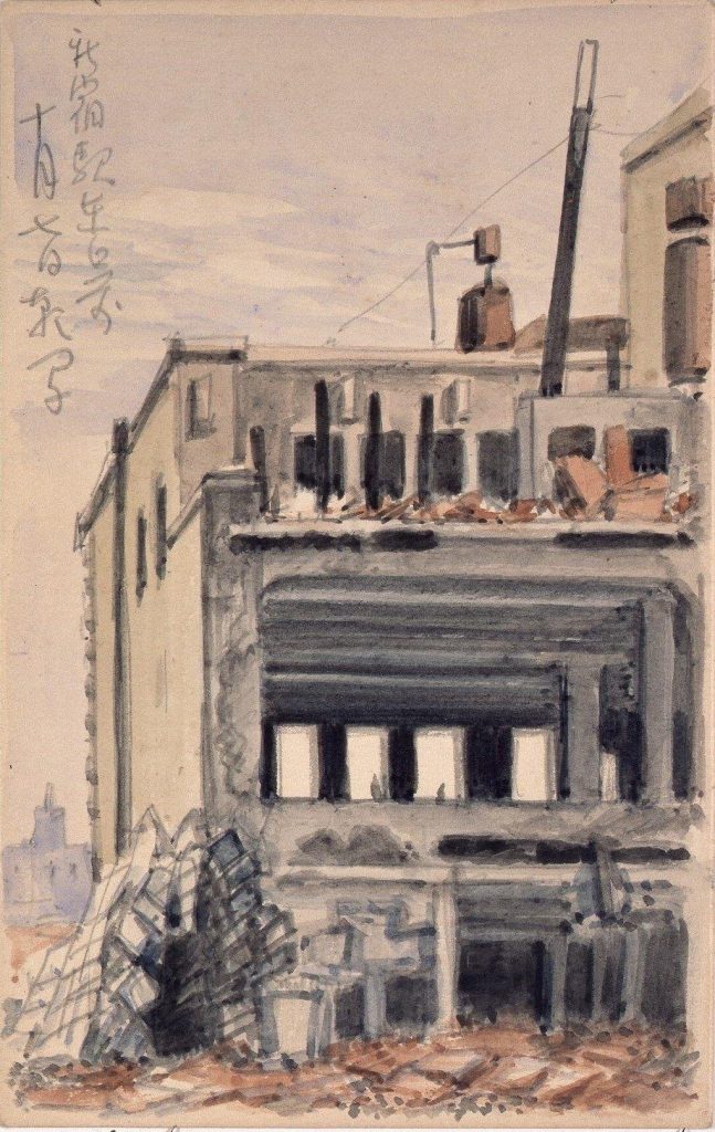 作品画像:東京戦災スケッチ109 新宿駅東口前