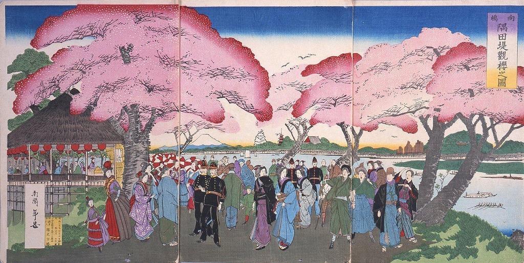 作品画像:向島隅田堤観桜之図