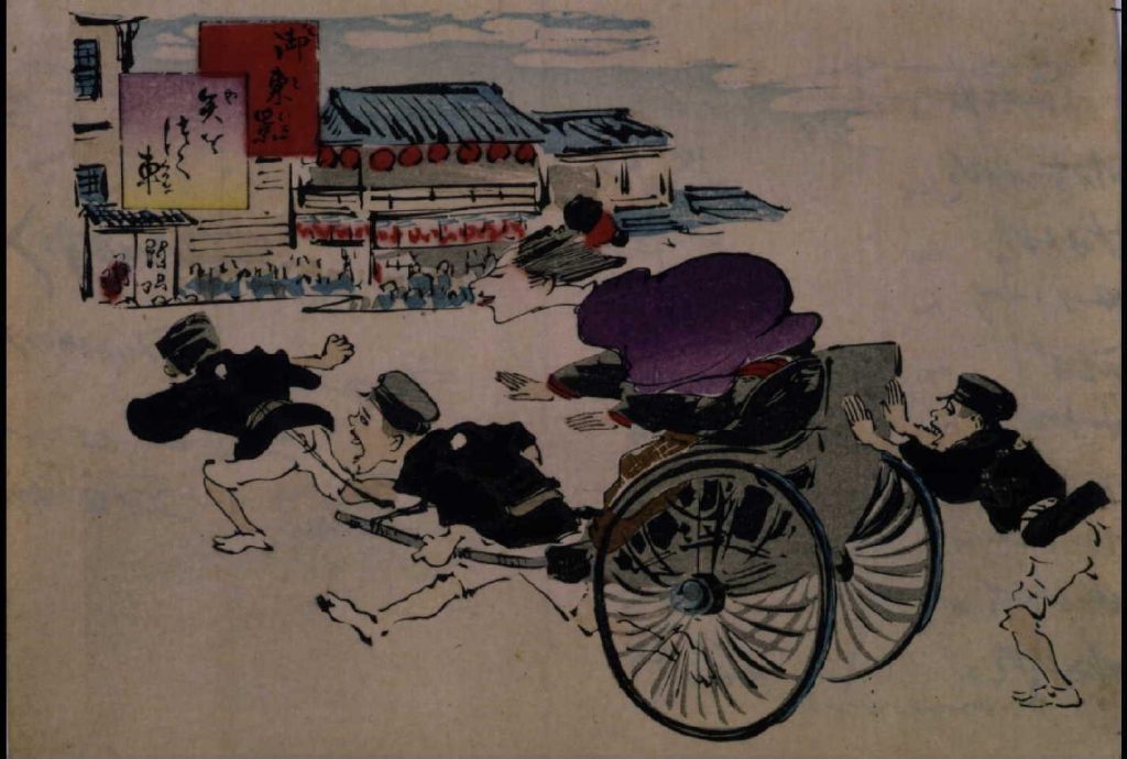 作品画像:御東景 矢をつく車