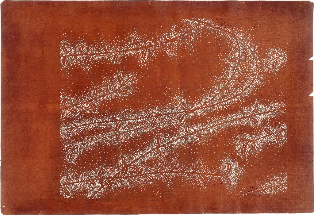 作品画像:長板中形型紙 木の芽にたたき(大判 追掛)