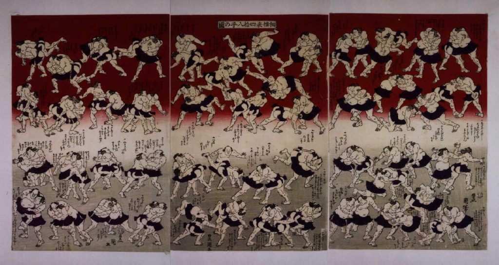 作品画像:相撲表四十八手図