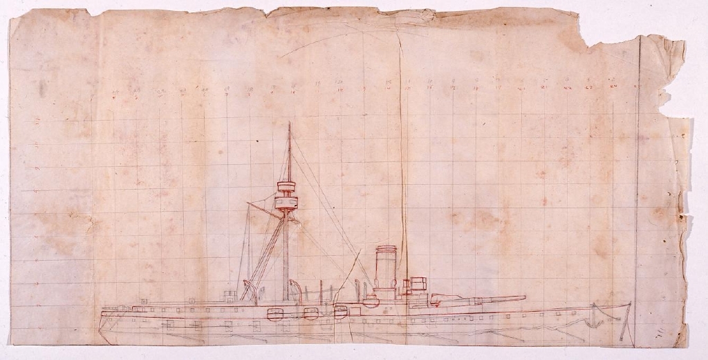 作品画像:下絵 艦船図