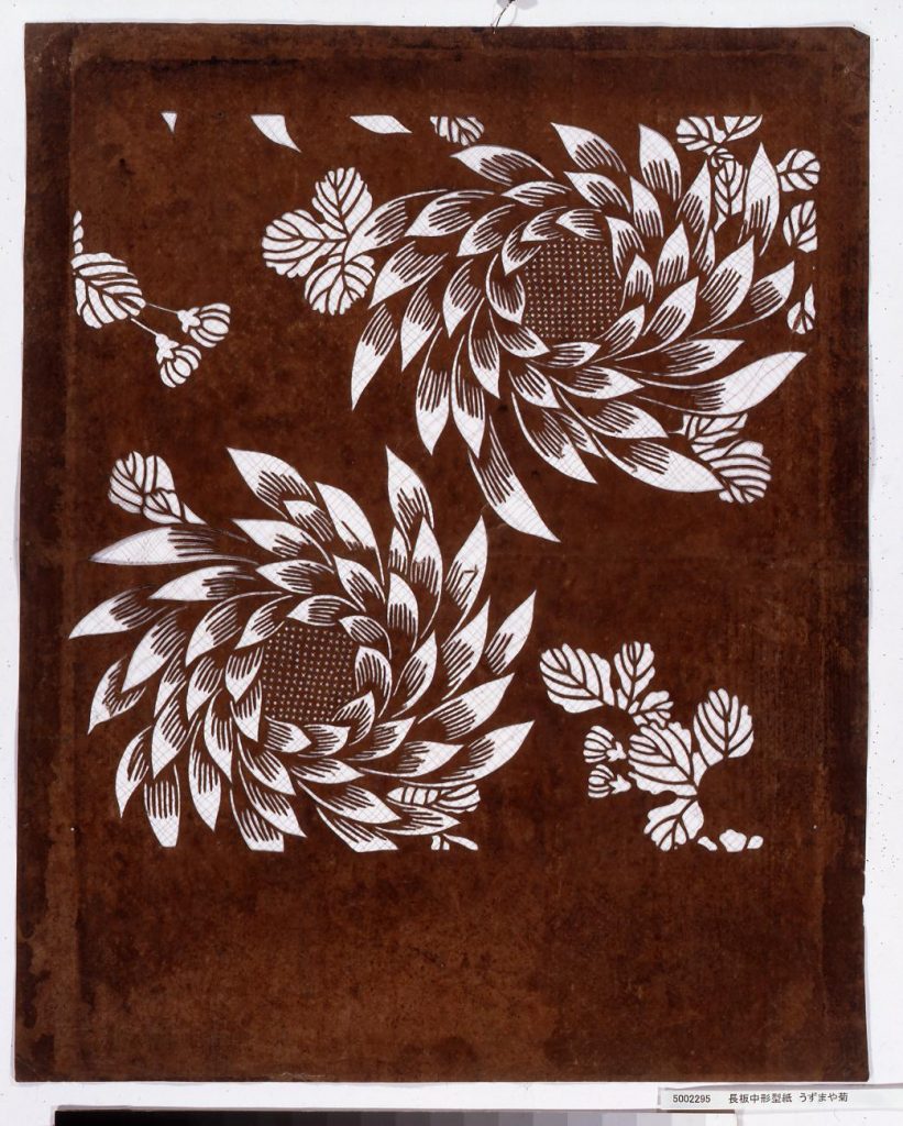 作品画像:長板中形型紙 うずまや菊