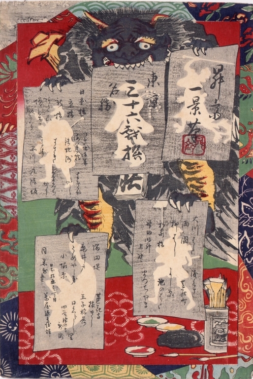 東京名所三十六戯撰 目録