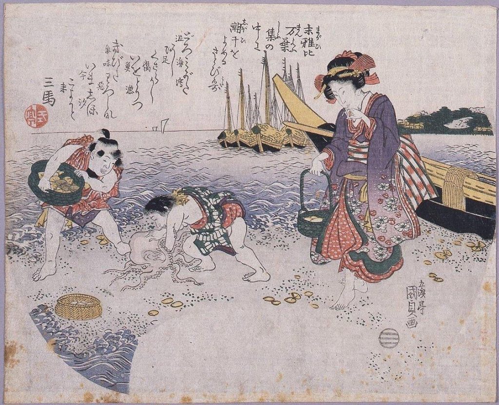 作品画像:扇面画 汐干狩図