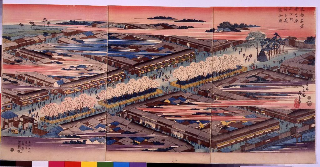 作品画像:東都名所新吉原五丁町弥生花盛全図