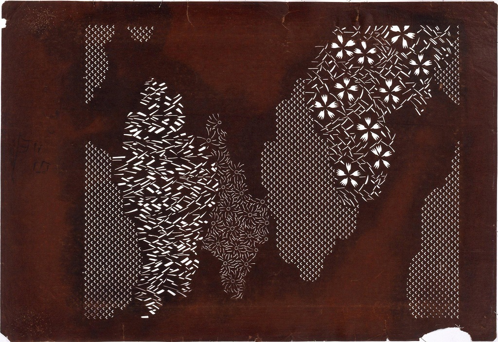 作品画像:長板中形型紙 雲取り(大判 追掛)