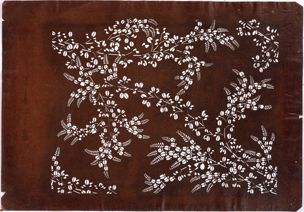 作品画像:長板中形型紙 萩(大判 追掛)