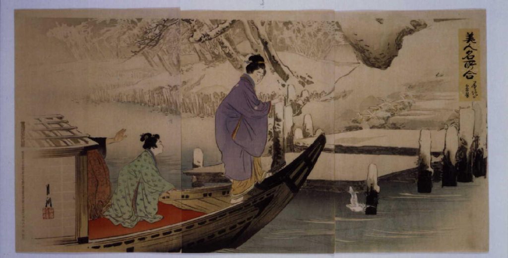 作品画像:美人名所合 墨堤の雪景