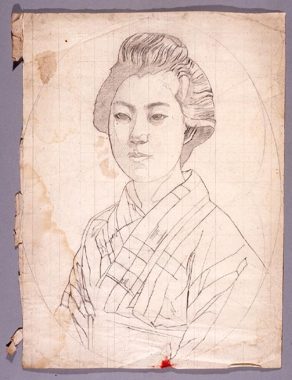 作品画像:下絵 女性肖像
