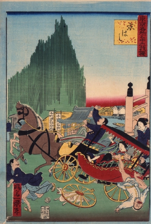 作品画像:東京名所三十六戯撰 京はし
