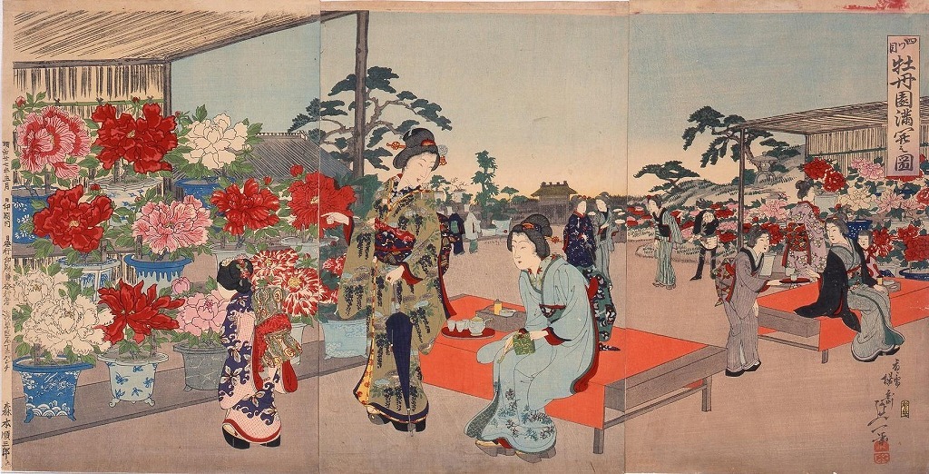 作品画像:四ツ目牡丹園満開の図