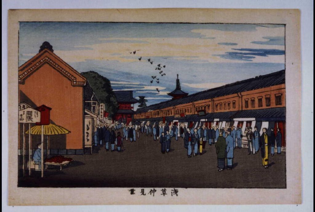 作品画像:東京真画名所図解 浅草仲見世
