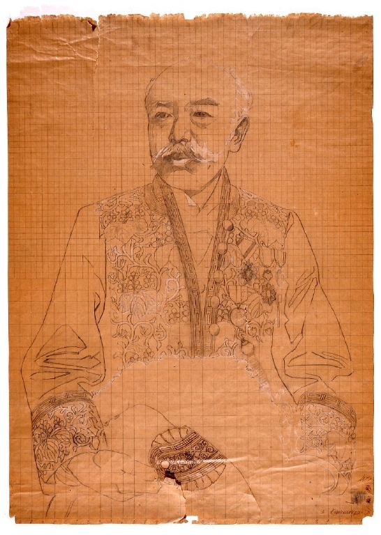 作品画像:下絵 男性肖像