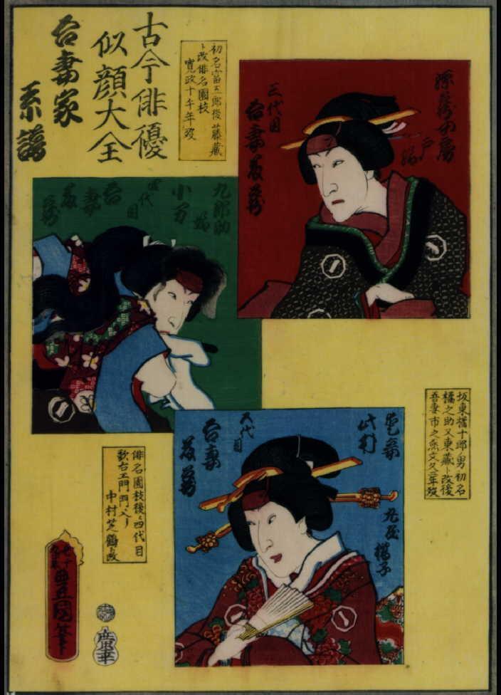作品画像:古今俳優似顔大全 吾妻家系譜