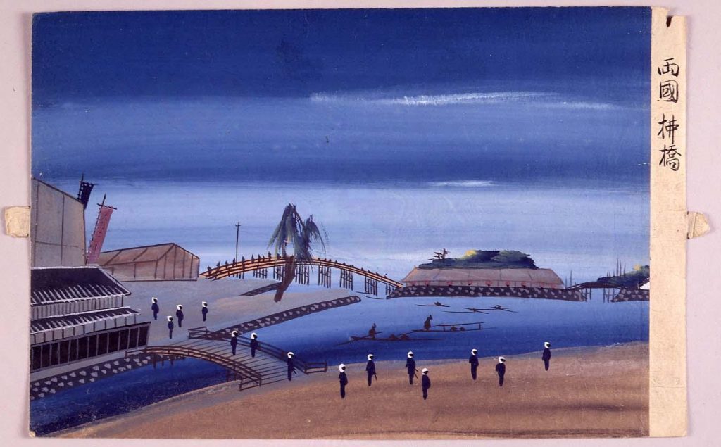 作品画像:泥絵 両国柳橋