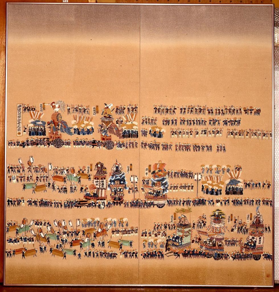 作品画像:江戸解友禅染花筏文パネル