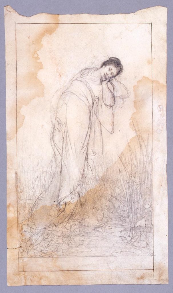 作品画像:素描 水辺の女