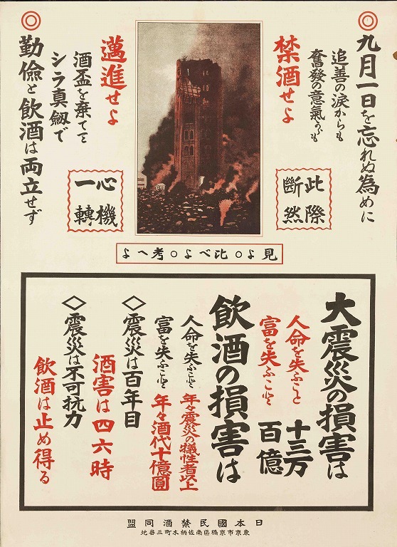 作品画像:ポスター 九月一日を忘れぬ為めに禁酒せよ邁進せよ