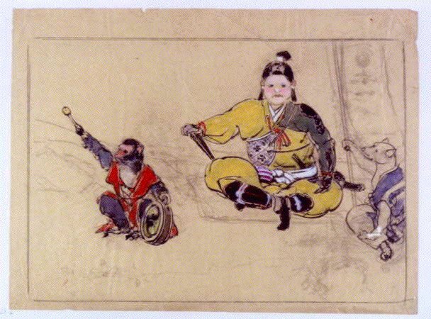 作品画像:下絵 桃太郎