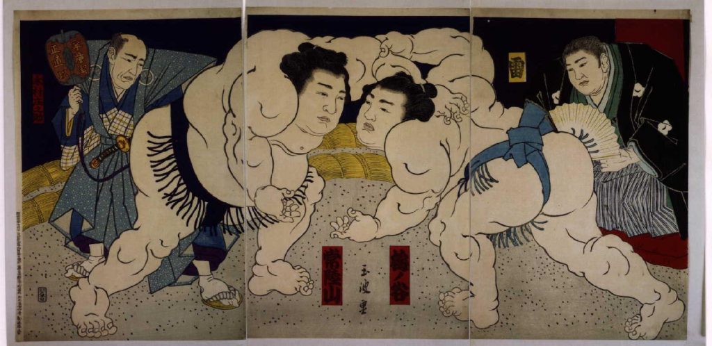 作品画像:常陸山梅ヶ谷取組