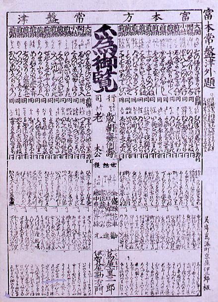 作品画像:富本常盤津外題見立番付