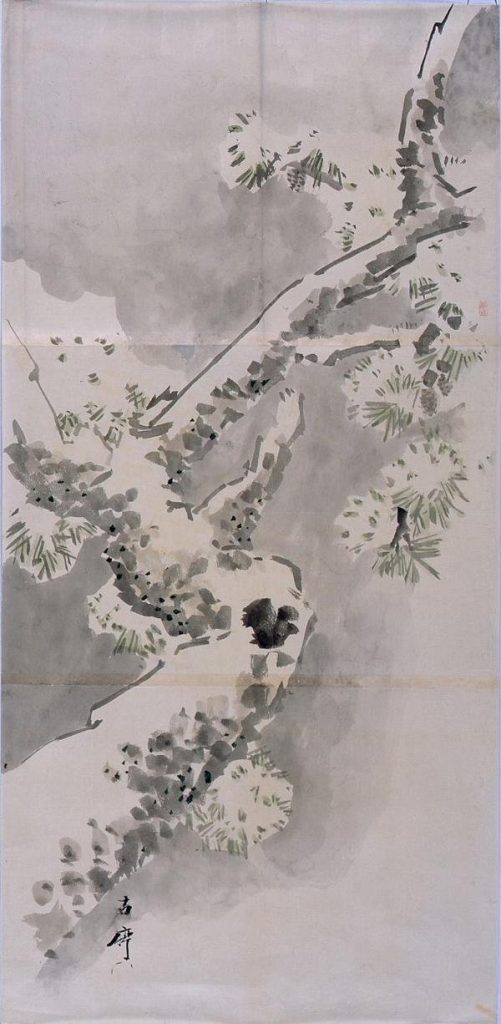 作品画像:粉本 松に雪