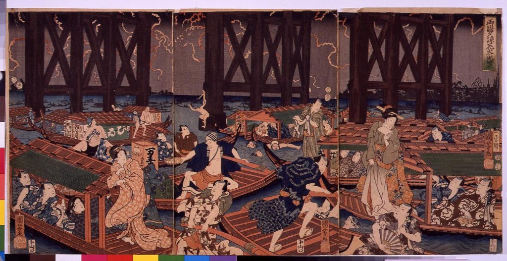 作品画像:両国夕涼花火ノ光景