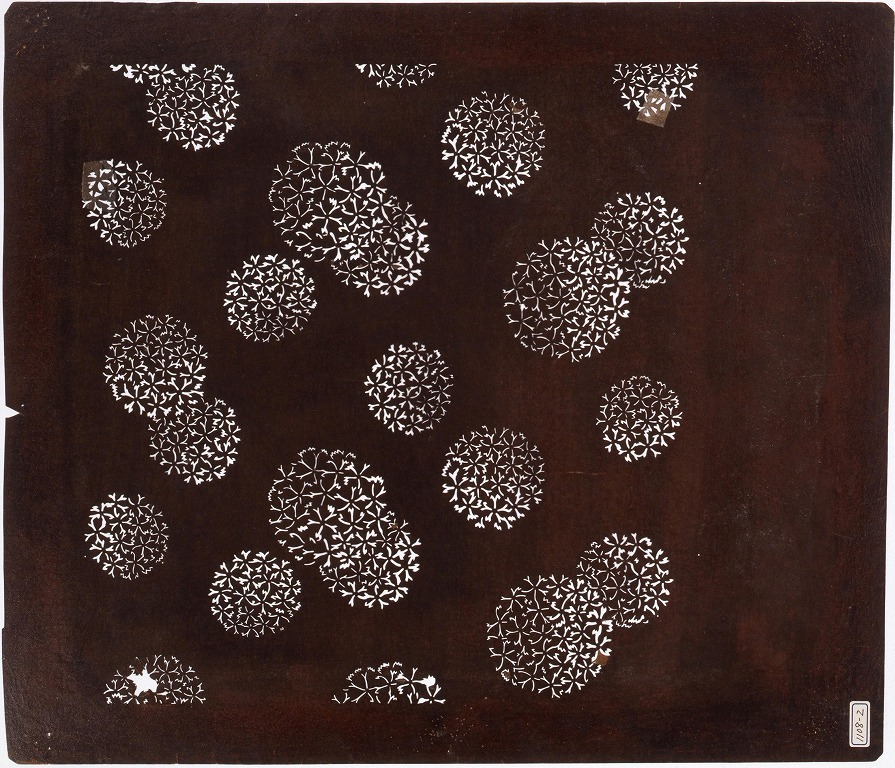 作品画像:長板中形型紙 花丸(大判 追掛)