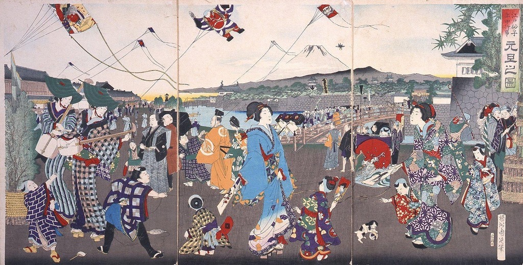 作品画像:江戸砂子年中行事 元旦之図