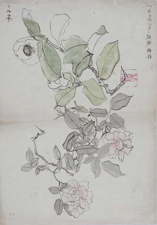 作品画像:薔薇に椿