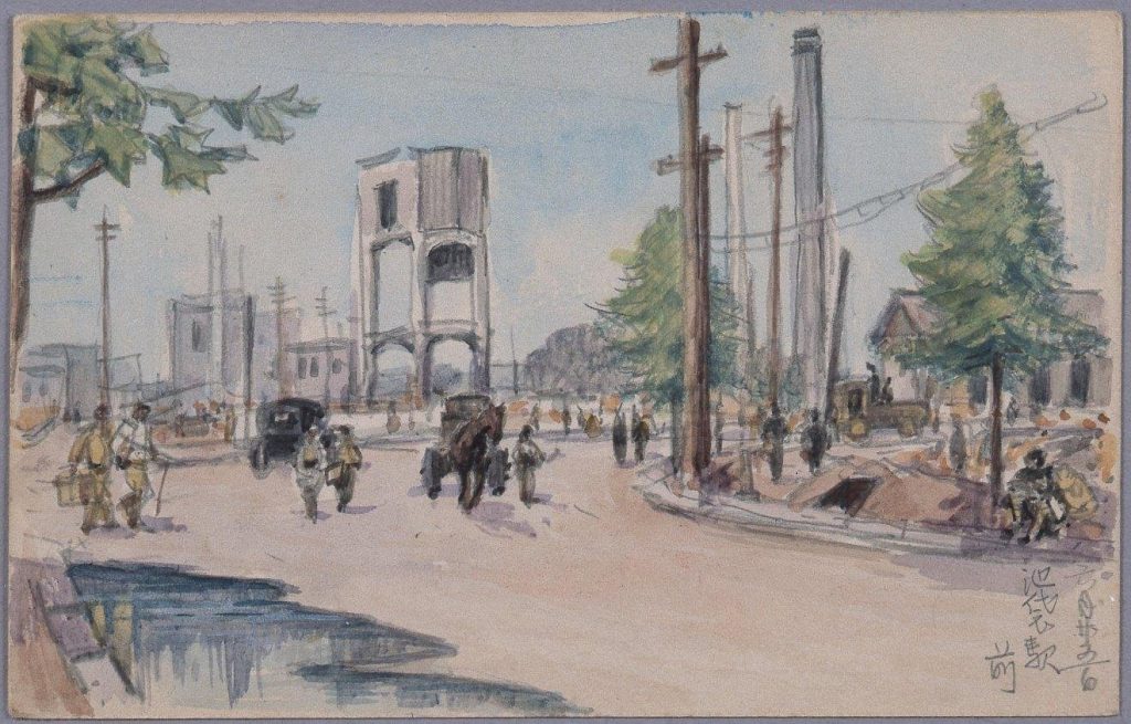 作品画像:東京戦災スケッチ32 池袋駅前