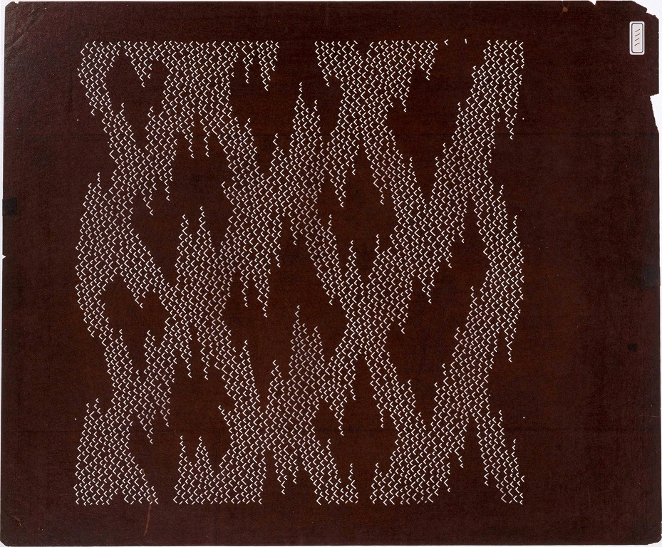 作品画像:長板中形型紙 鹿の子 菱格子(大判 追掛)