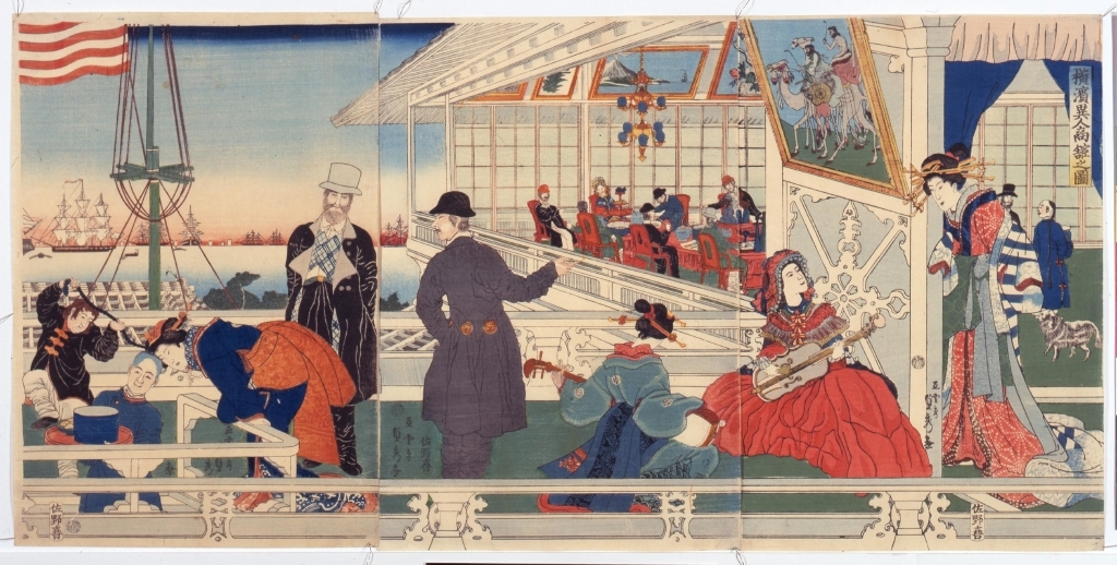 作品画像:横浜異人商館之図