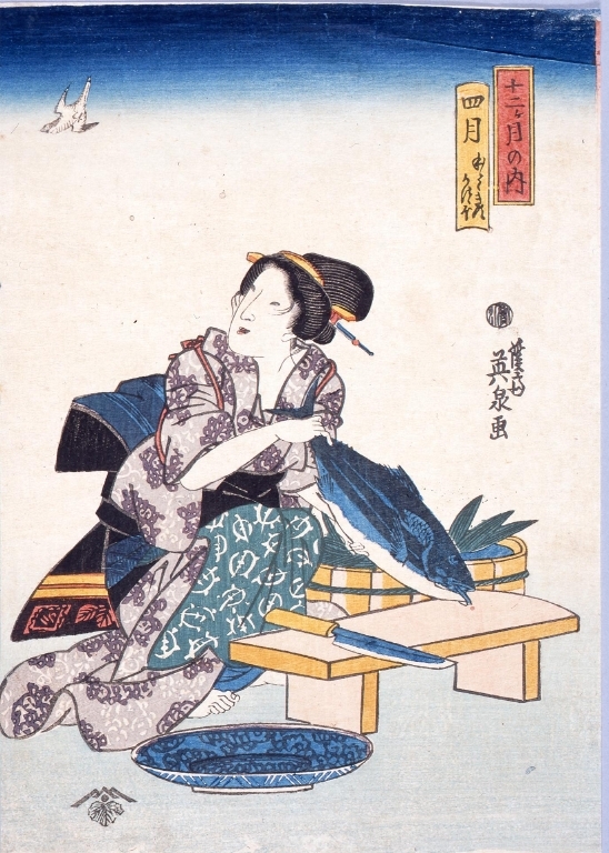作品画像:十二ヶ月の内 四月 ほととぎす かつを