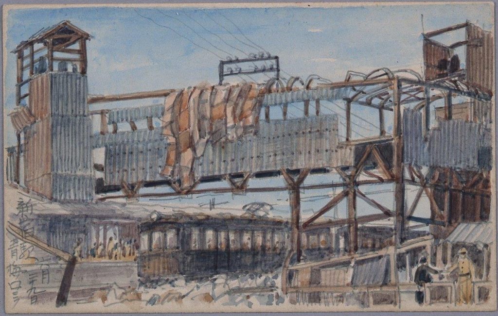 作品画像:東京戦災スケッチ37 新宿駅青梅口ニテ
