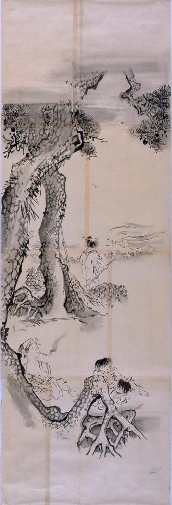 作品画像:粉本 松下人物