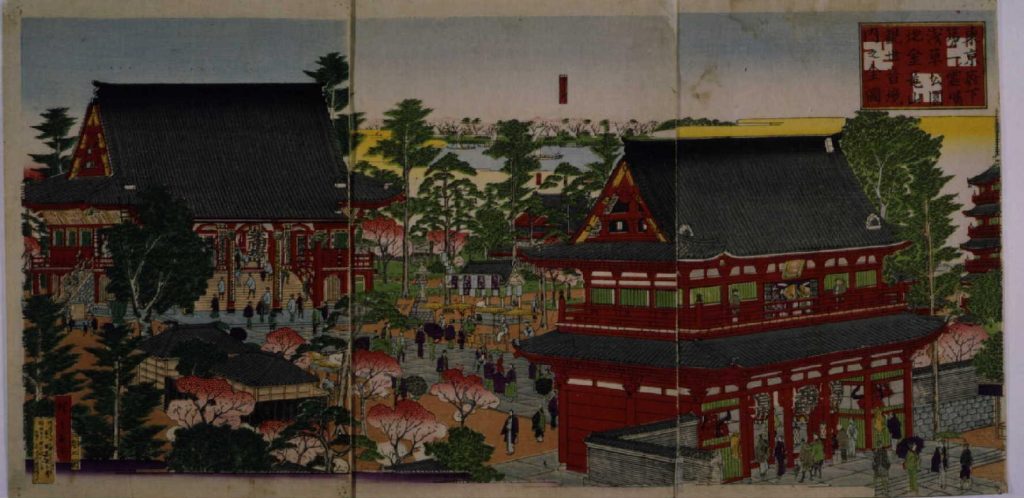 作品画像:東京府下第一霊場 浅草公園地 金竜山観世音境内之全図