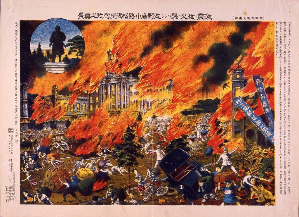 作品画像:激震ト猛火ニ襲ハレシ上野広小路松坂屋附近之真景