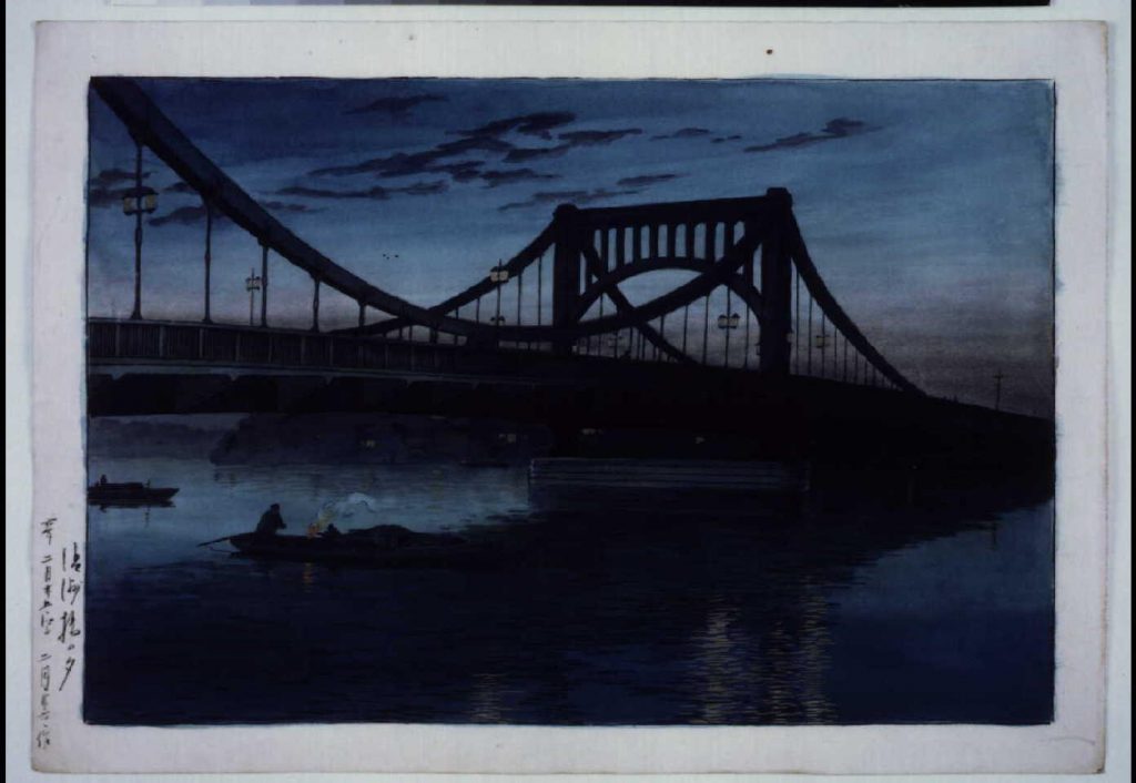 作品画像:清洲橋の夕 原画