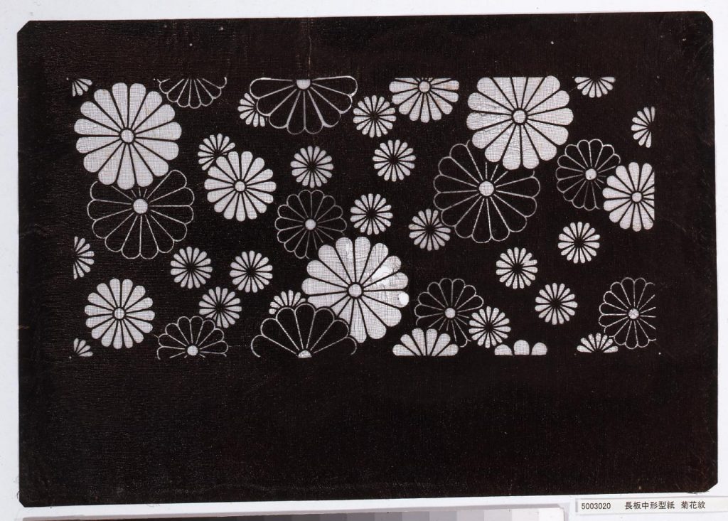 作品画像:長板中形型紙 菊花紋